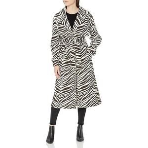 NEW Kendall & Kylie Zebra Brown Belted Trench Coat Jacket Women's XL
